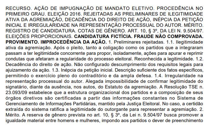 Juiz Eleitoral Julga Improced Ncia Da A O