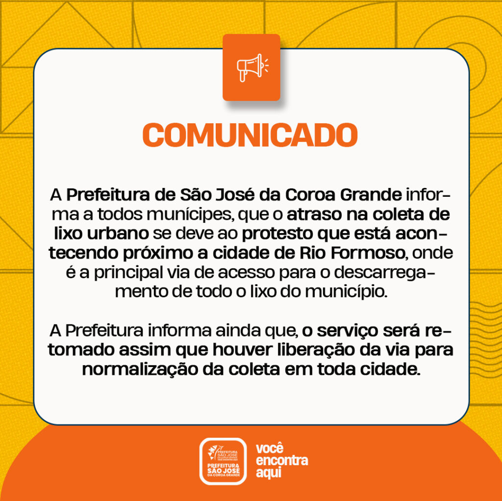 Prefeitura de São José informa sobre o atraso da coleta de lixo