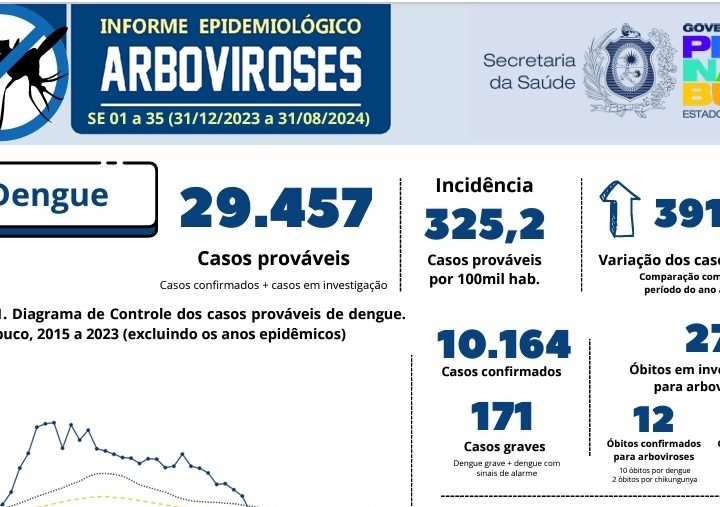 SES-PE divulga Boletim Epidemiológico de Arboviroses Nº 35